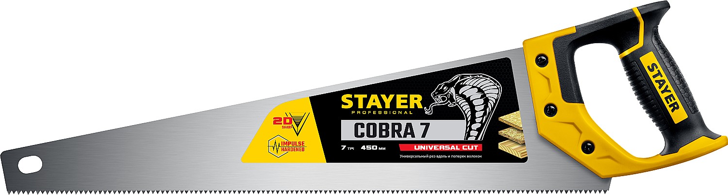 Ножовка универсальная 450 мм Stayer Cobra 7 1510-45_z02 фото
