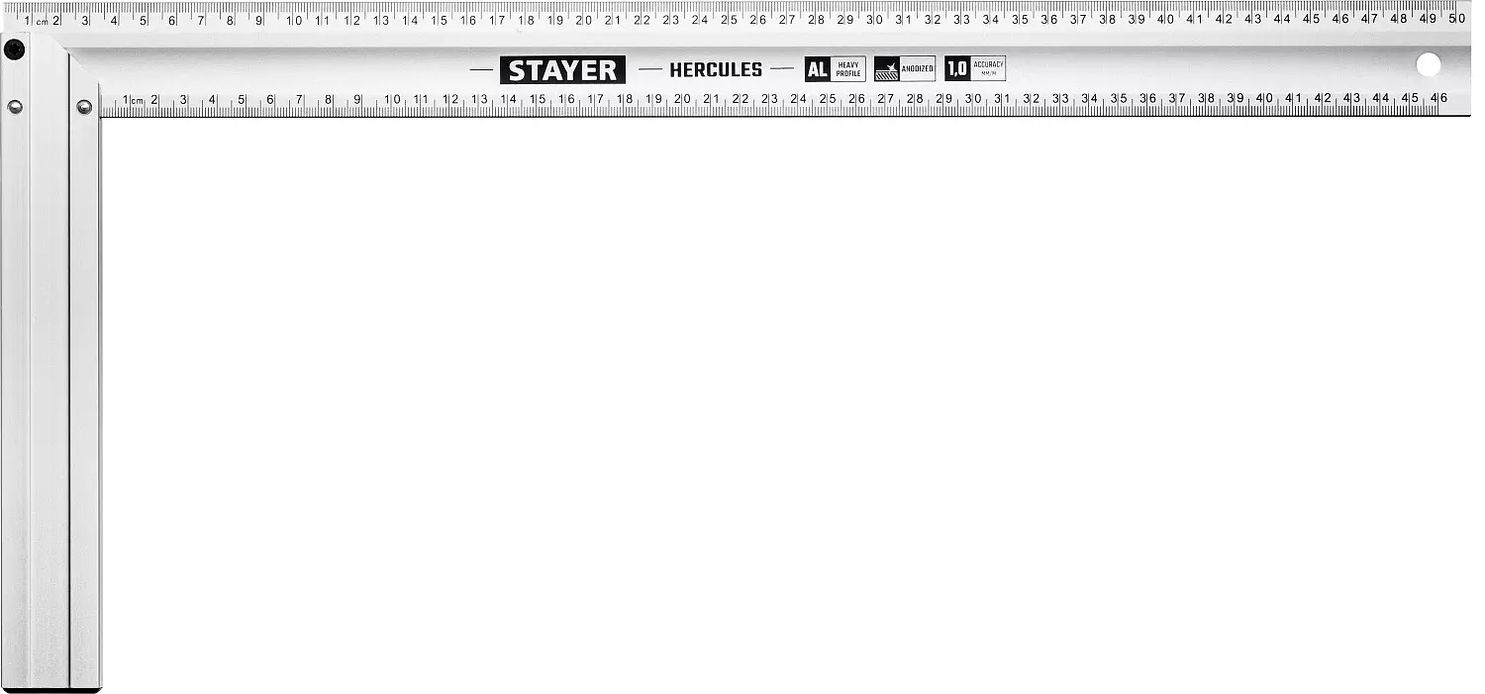 Столярный угольник с усиленным алюминиевым полотном 50 см Stayer 3432-50 фото
