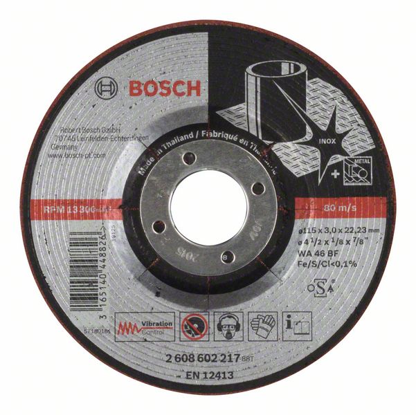 Полугибкий обдирочный круг Bosch WA 46 BF, 115 мм, 3,0 мм фото