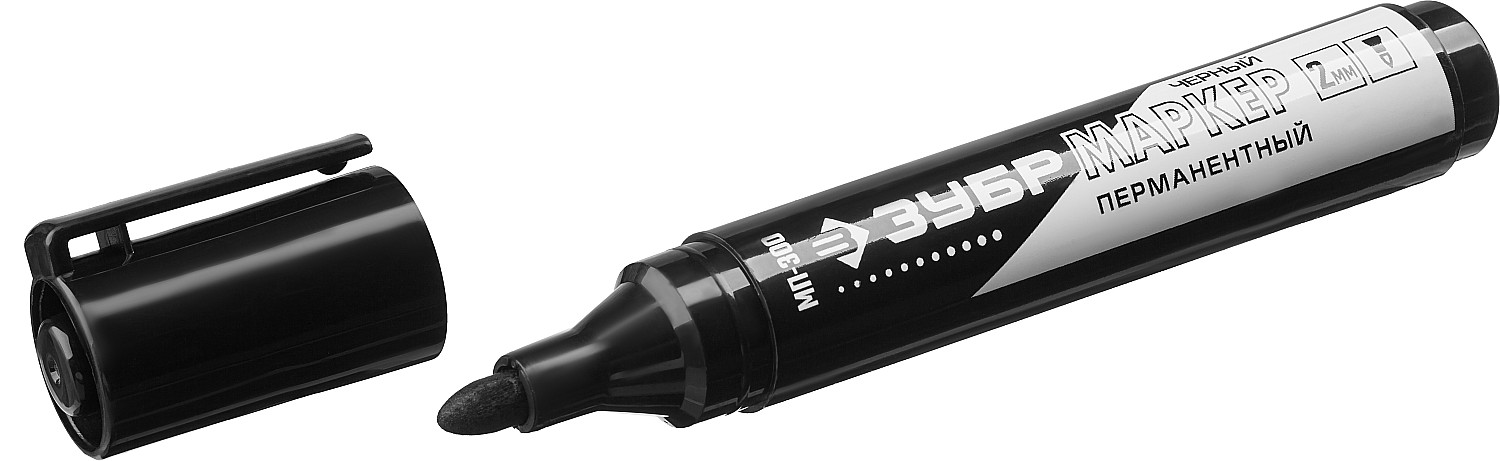 Перманентный маркер черный Зубр МП-300 06322-2 фото