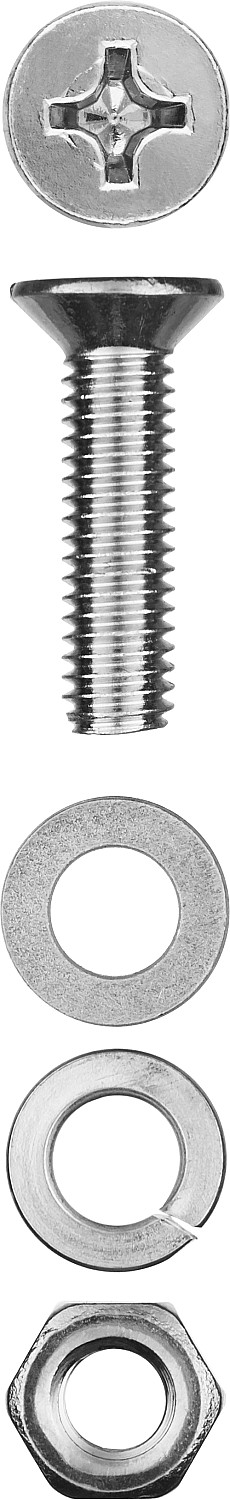 Комплект винт шайбы гайка M5x30 мм 14 шт Зубр 303456-05-030 фото