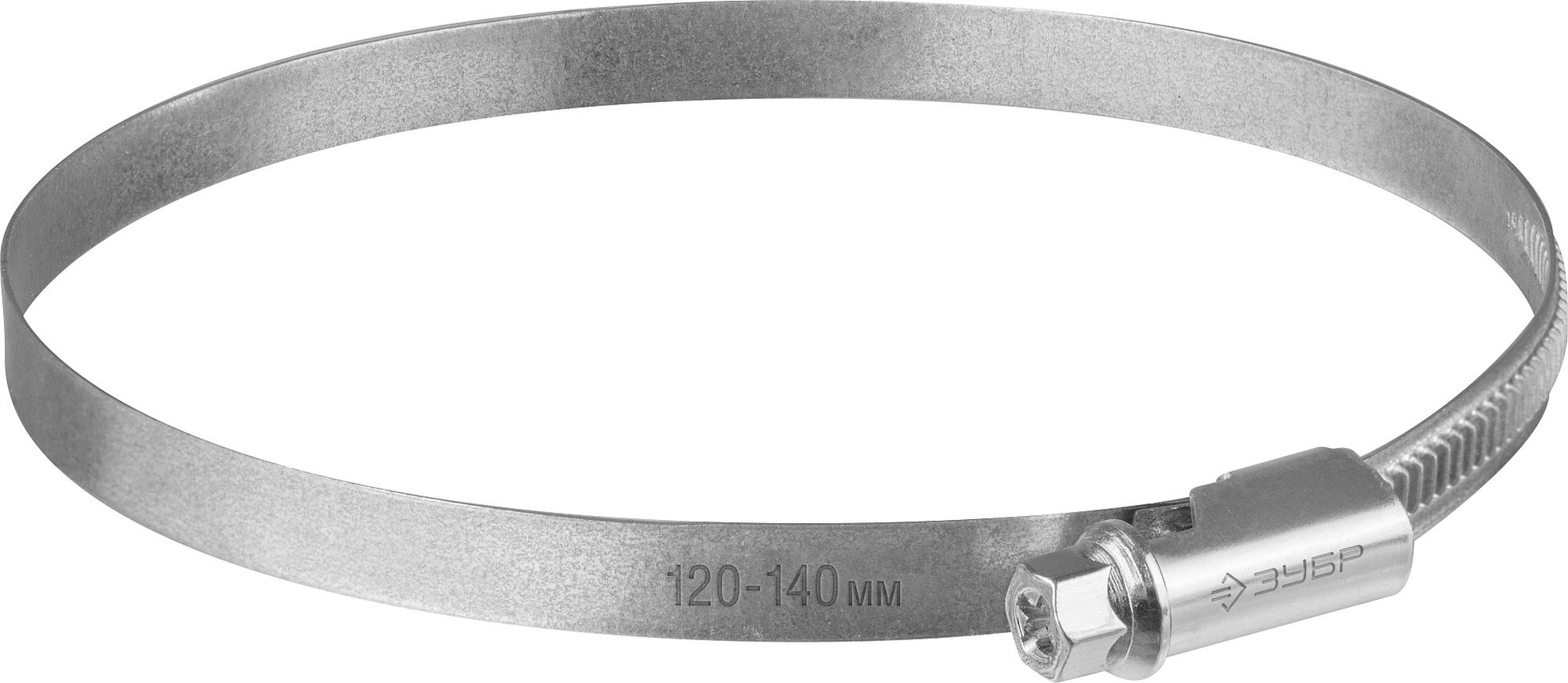 Хомуты оцинкованные накатная лента 9 мм 120-140 мм 10 шт Зубр 37807-140 фото