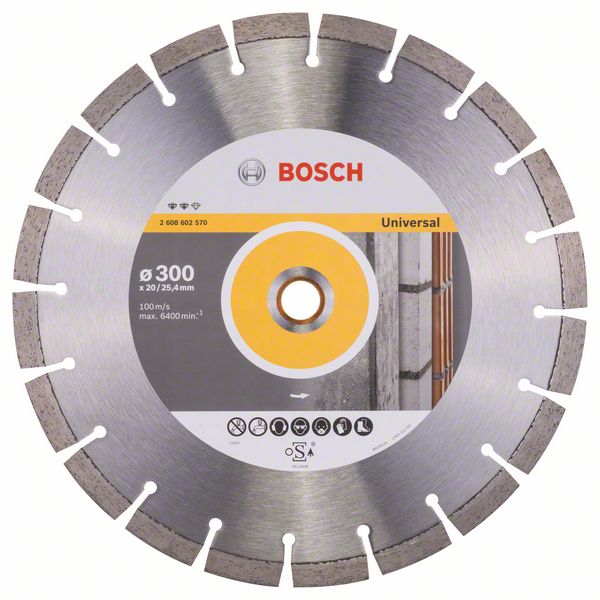 Алмазный отрезной круг Bosch Expert for Universal 300 x 20,00+25,40 x 2,8 x 12 mm фото