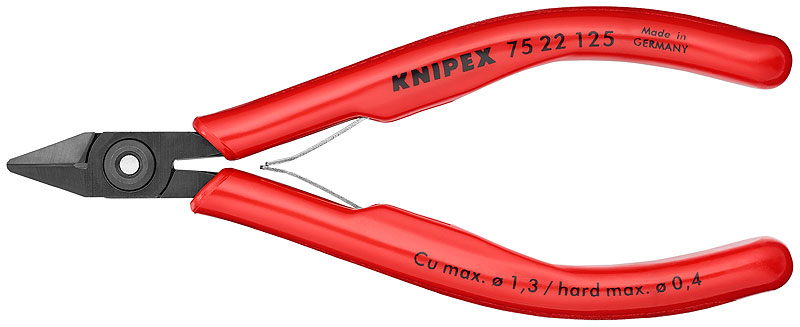 Кусачки боковые для электроники вороненые 125 мм Knipex KN-7522125 фото