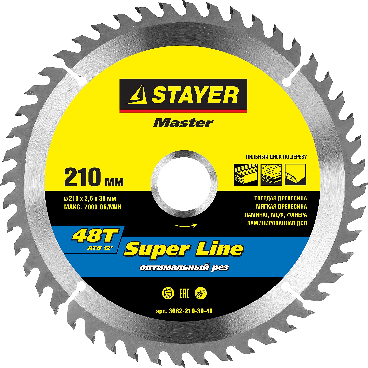 Диск пильный по дереву Stayer Master super-Line 3682-210-30-48 фото