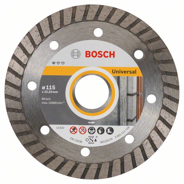 Алмазный отрезной круг Bosch Standard for Universal Turbo 115 x 22,23 x 2 x 10 mm фото