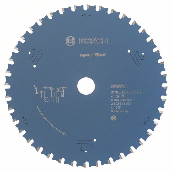 Пильный диск Bosch Expert for Steel 190 x 20 x 2,0 мм, 40 фото