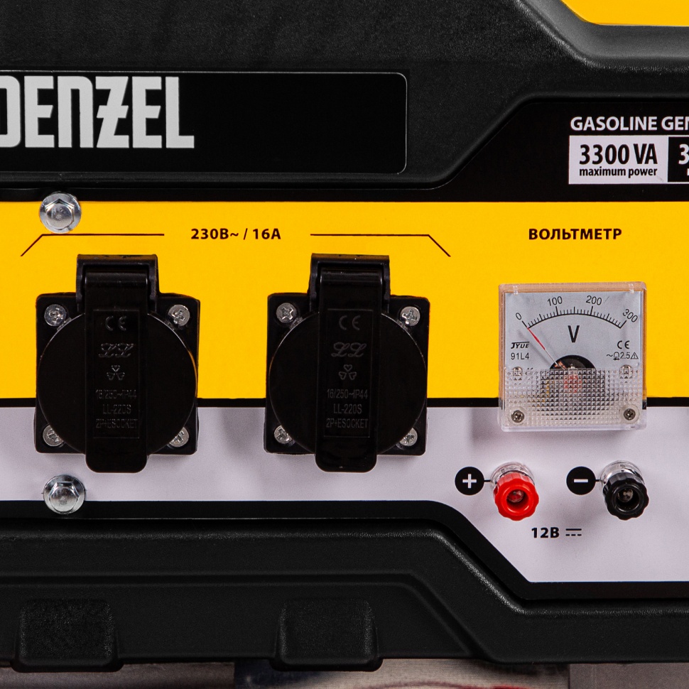 Генератор бензиновый PS-33E 3.3 кВт 230В 15 л электростартер Denzel 94537 фото
