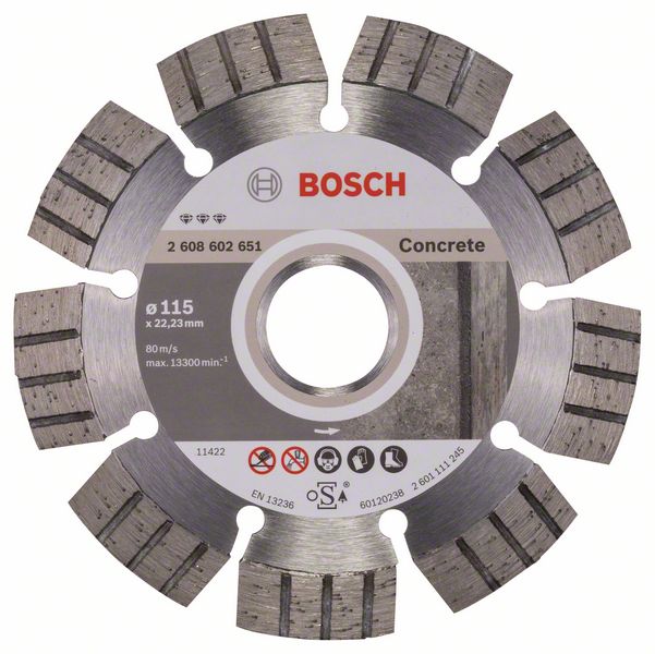 Алмазный отрезной круг Bosch Best for Concrete 115 x 22,23 x 2,2 x 12 mm фото