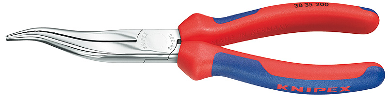 Длинногубцы изогнутые хромированные 200 мм Knipex KN-3835200 фото