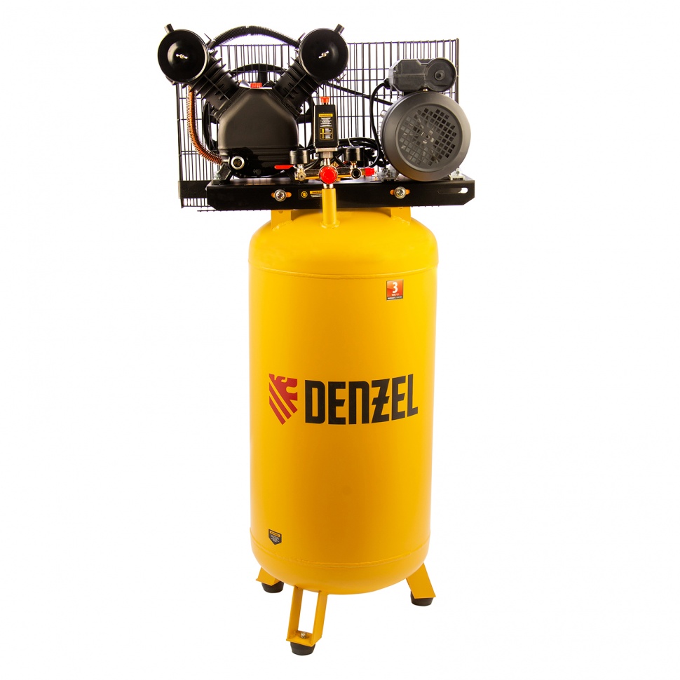 Компрессор воздушный BCV2200/100V, ременный привод , 2.3 кВт, 100 литров, 440 л/мин Denzel 58112 фото