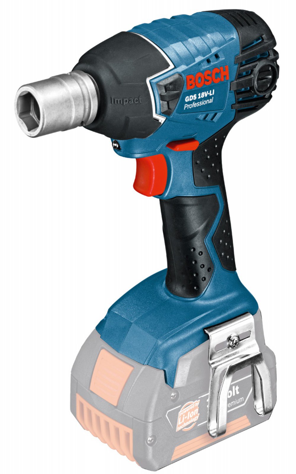 Аккумуляторный ударный гайковёрт Bosch GDS 18 V-LI 06019A1S0C фото