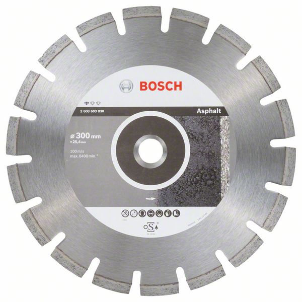 Алмазный отрезной круг 300x25.4 мм Bosch Standard for Asphalt 2608603830 фото