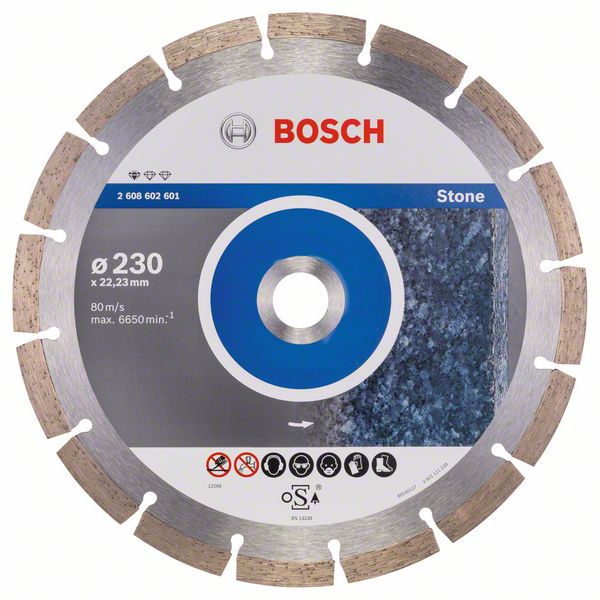 Алмазный отрезной круг Bosch Standard for Stone 230 x 22,23 x 2,3 x 10 mm фото