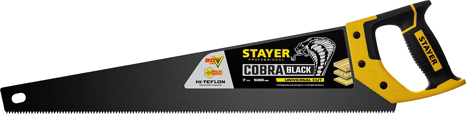 Ножовка универсальная 500 мм Stayer Cobra BLACK 2-15081-50_z01 фото