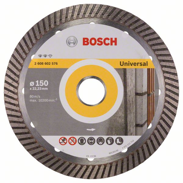 Алмазный отрезной круг Bosch Expert for Universal Turbo 150 x 22,23 x 2,2 x 12 mm фото