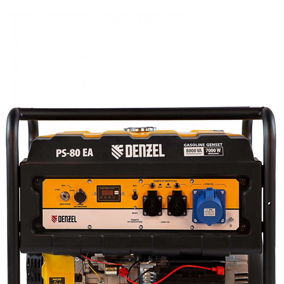 Генератор бензиновый PS 80 EA 8.0 кВт 230 В 25 л коннектор автоматики электростартер Denzel 946924 фото