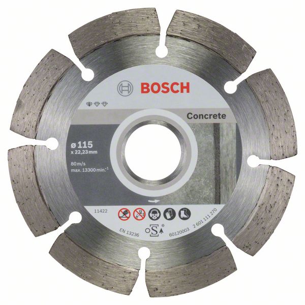 Алмазный отрезной круг Bosch Standard for Concrete 115 x 22,23 x 1,6 x 10 mm фото