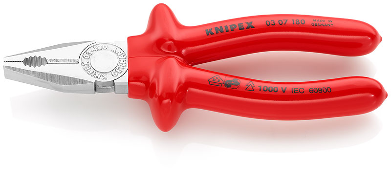 Плоскогубцы комбинированные хромированные 180 мм Knipex KN-0307180 фото