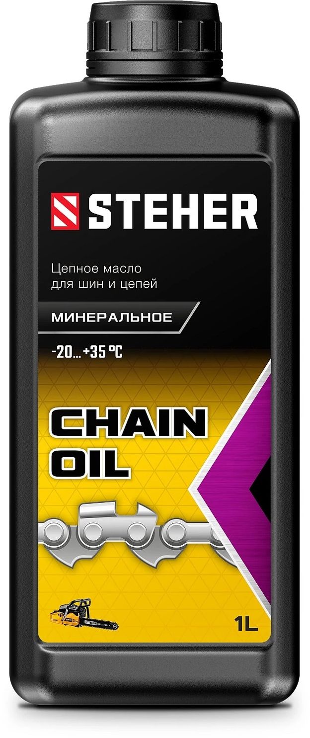 Цепное минеральное масло для бензо и электропил 1 л Steher 76020-1 фото