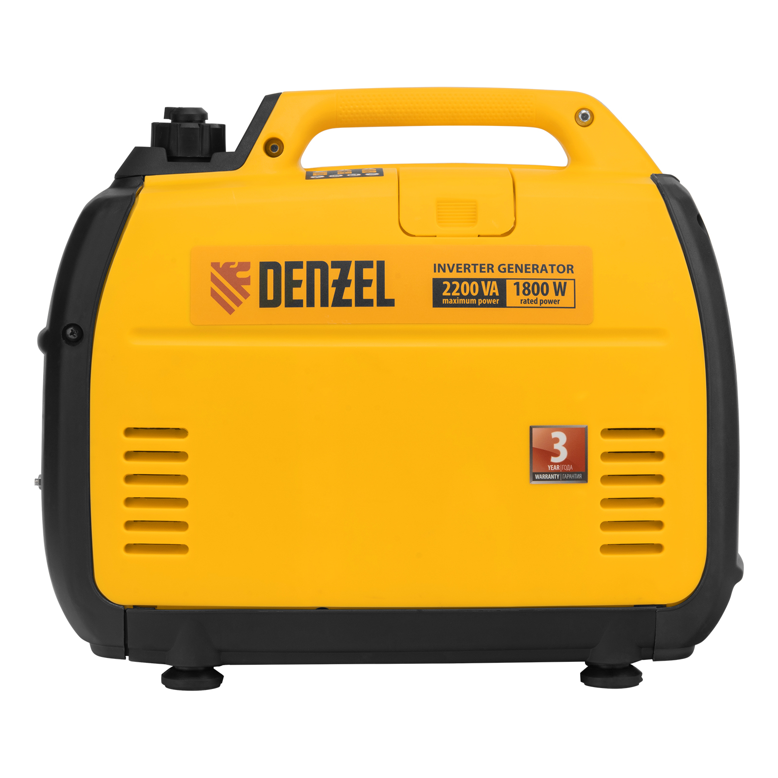 Генератор инверторный GT-2200iS 2.2 кВт 230 В бак 4 л закрытый корпус ручной старт Denzel 94702 фото