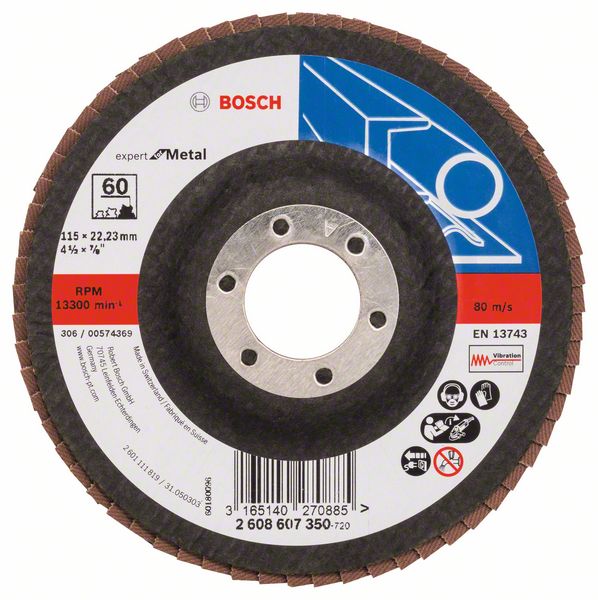 Лепестковый шлифкруг X551 Bosch Expert for Metal 115 мм, 22.23 мм, 60 фото