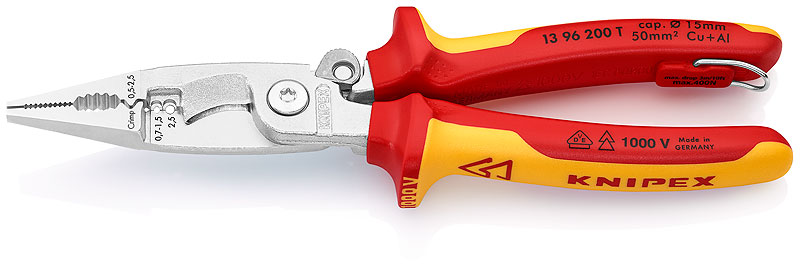 Электромонтажные плоскогубцы диэлектрические 200 мм Knipex KN-1396200T фото