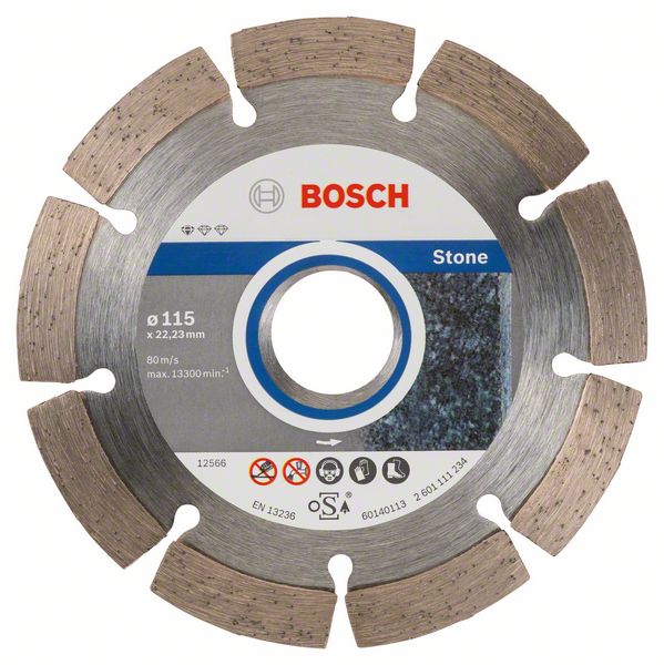 Алмазный отрезной круг Bosch Standard for Stone 115 x 22,23 x 1,6 x 10 mm фото