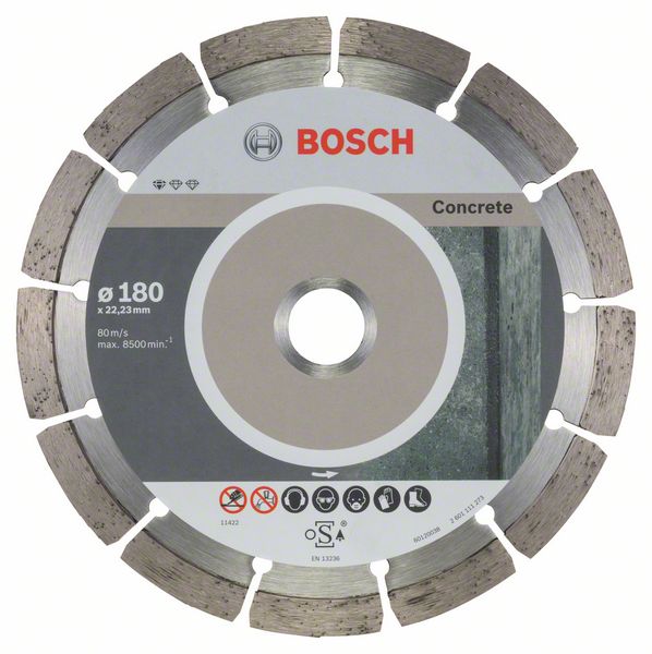 Алмазный отрезной круг Bosch Standard for Concrete 180 x 22,23 x 2 x 10 mm фото
