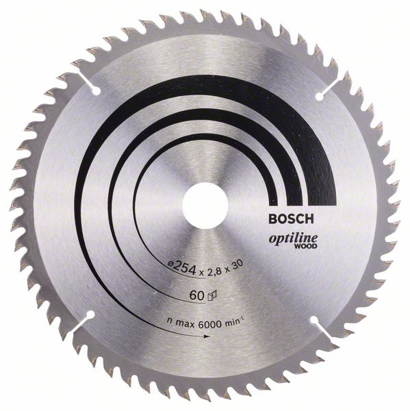 Пильный диск Bosch Optiline Wood 254 x 30 x 2,8 мм, 60 фото