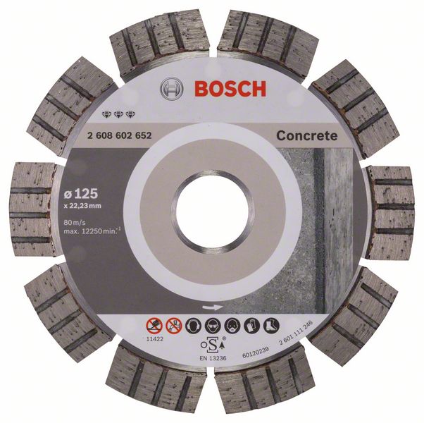 Алмазный отрезной круг Bosch Best for Concrete 125 x 22,23 x 2,2 x 12 mm фото