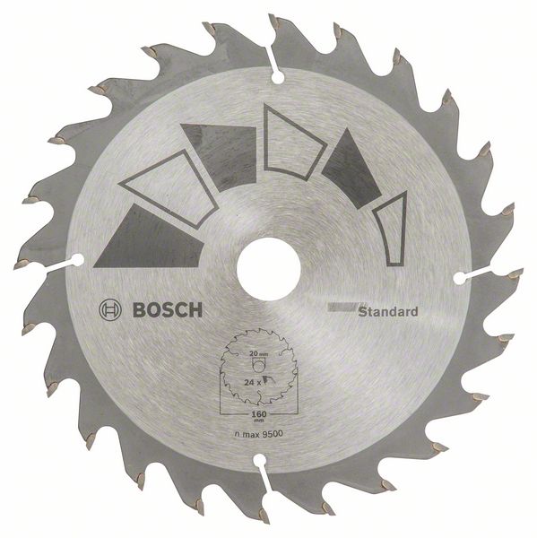 Пильный диск Bosch STANDARD 160 x 20 x 2,2 мм, 24 фото