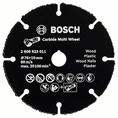 Твердосплавный отрезной круг 76x1x10 мм Bosch Multi Wheel 2608623011 фото