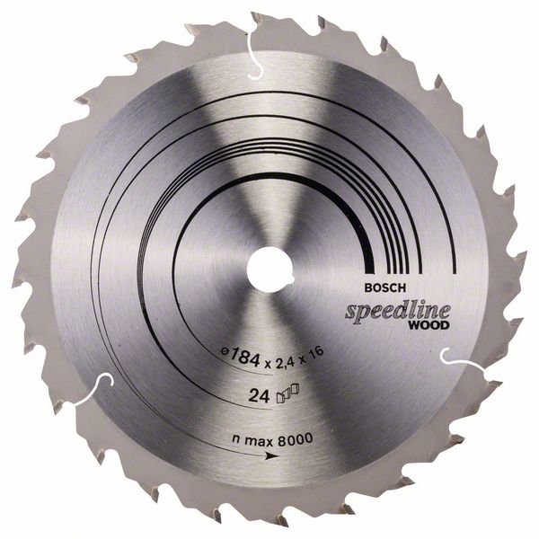 Пильный диск Bosch Speedline Wood 184 x 16 x 2,4 мм, 24 фото