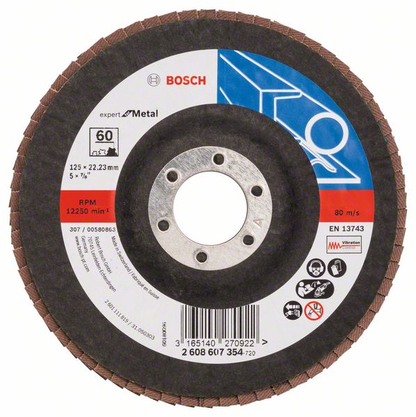 Лепестковый шлифкруг X551 Bosch Expert for Metal 125 мм, 22.23 мм, 60 фото