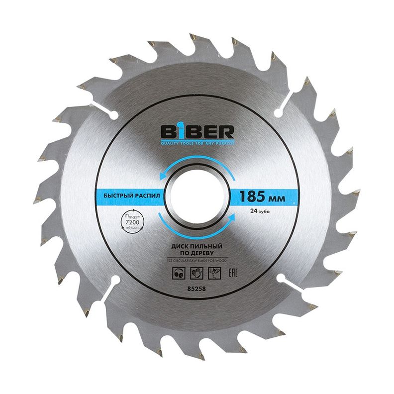 Диск пильный 185х30-20-16 24 быстрый рез 5/25 Biber 85258 фото